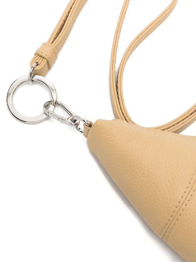 Beige Croissant Leather Coin Purse