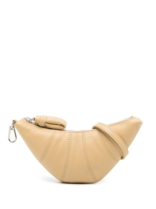Beige Croissant Leather Coin Purse