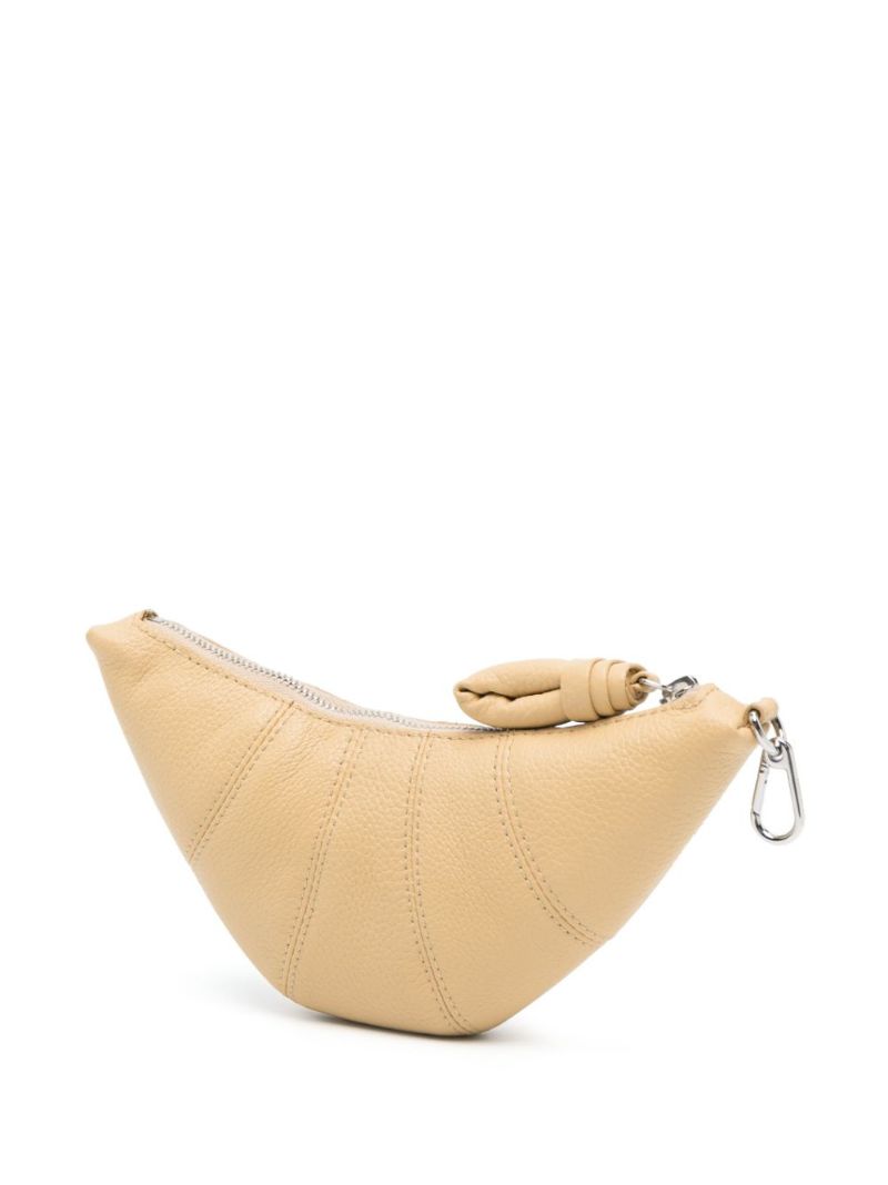 Beige Croissant Leather Coin Purse