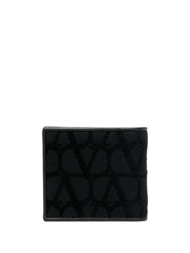 Black Toile Iconographe Leather Bi-fold Wallet