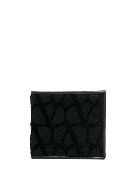 Black Toile Iconographe Leather Bi-fold Wallet