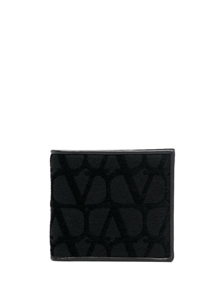 Black Toile Iconographe Leather Bi-fold Wallet