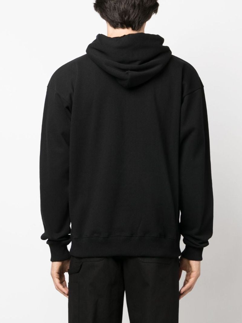 Black Graphic-print Drawstring Hoodie