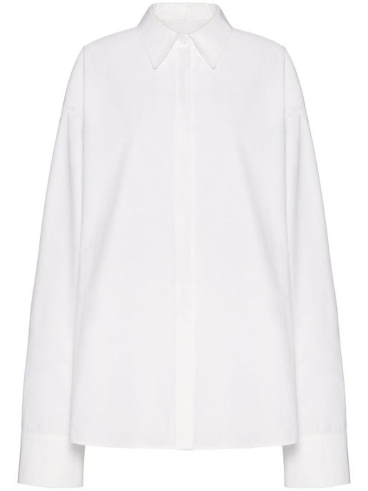 White Long-sleeve Cotton Shirt