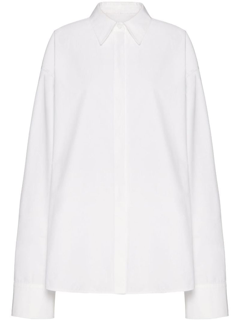 White Long-sleeve Cotton Shirt
