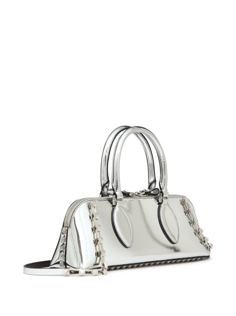 Silver-tone Rockstud East-west Tote Bag
