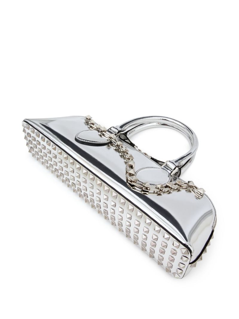 Silver-tone Rockstud East-west Tote Bag