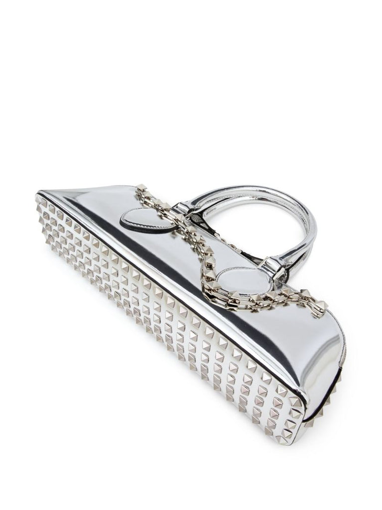 Silver-tone Rockstud East-west Tote Bag