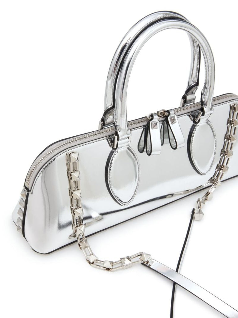 Silver-tone Rockstud East-west Tote Bag