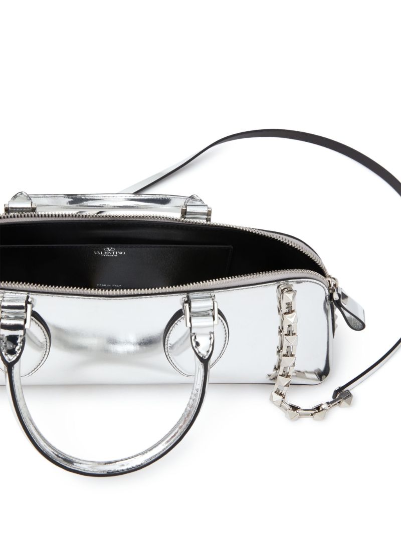 Silver-tone Rockstud East-west Tote Bag
