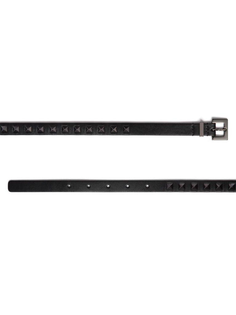 Black Rockstud Leather Buckle Belt
