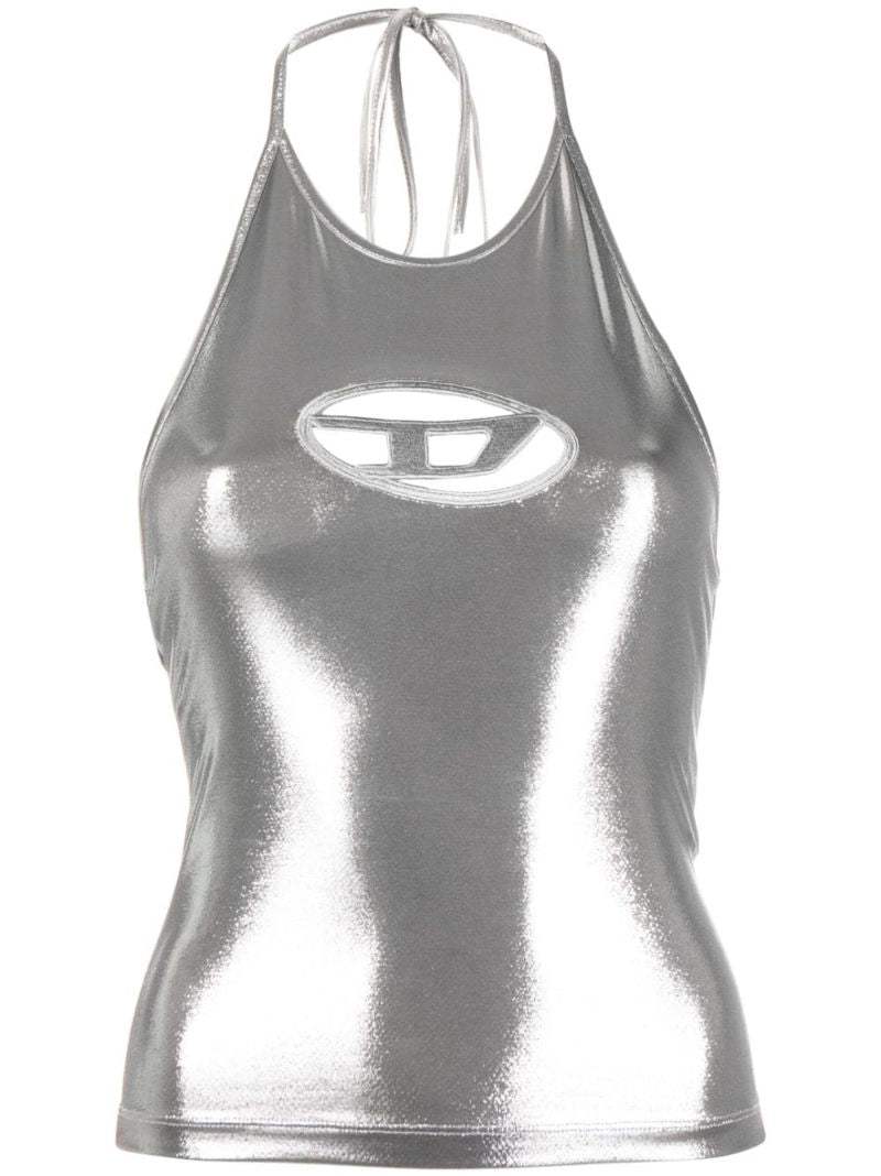 Silver-tone T-salila-od Halterneck Tank Top