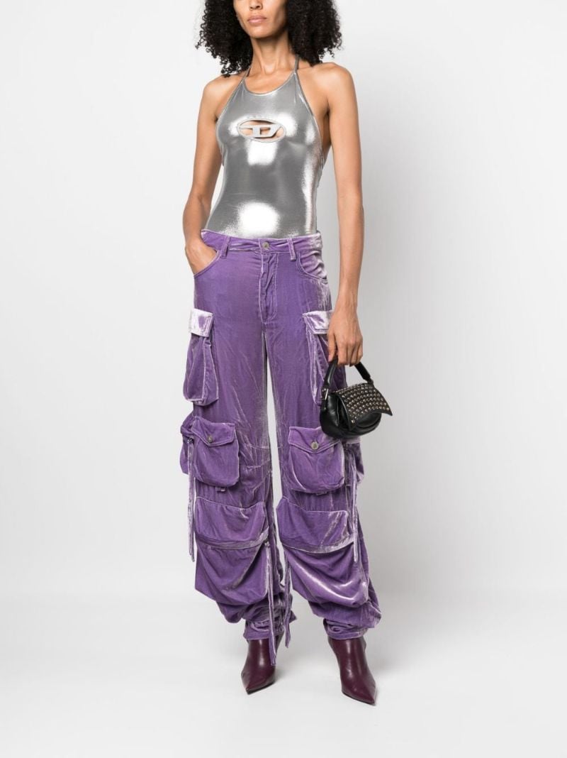Silver-tone T-salila-od Halterneck Tank Top