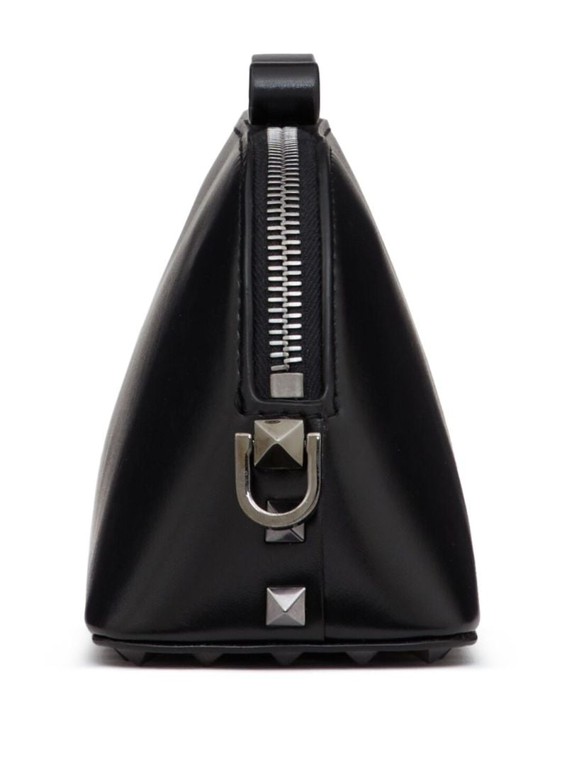 Black Rockstud Leather Clutch Bag