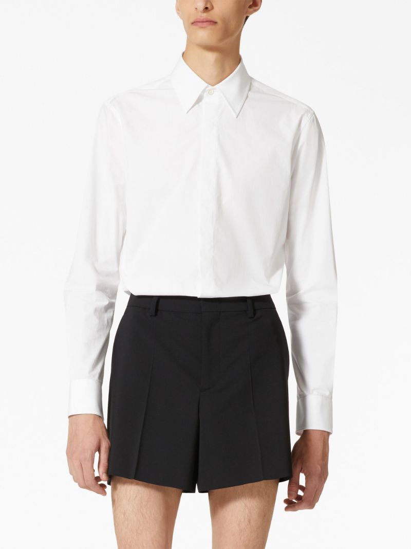 White Long-sleeve Cotton Shirt