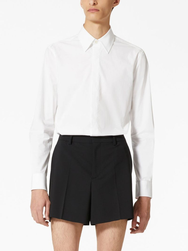 White Long-sleeve Cotton Shirt