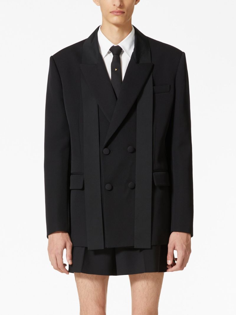 Black Double-breasted Blazer