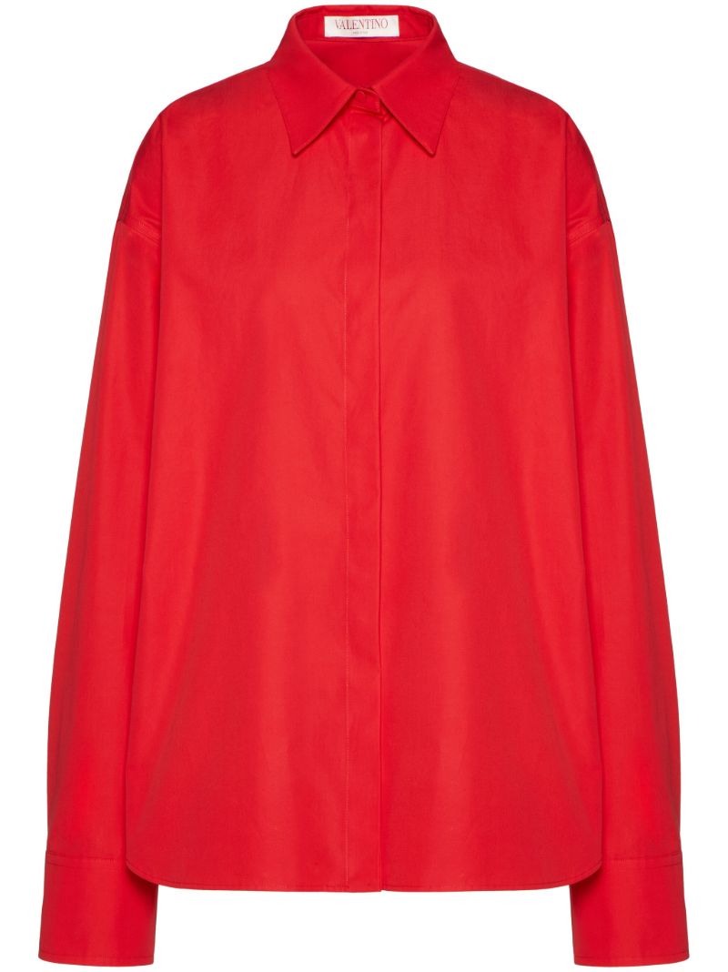 Red Long-sleeve Cotton Shirt
