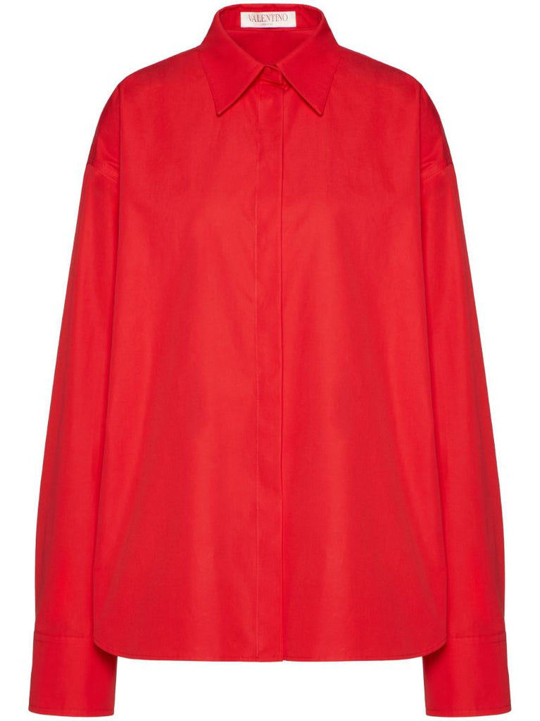 Red Long-sleeve Cotton Shirt