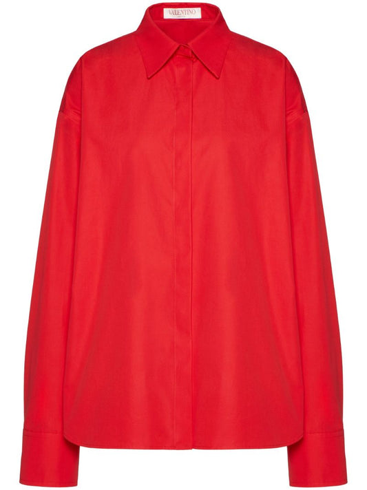 Red Long-sleeve Cotton Shirt