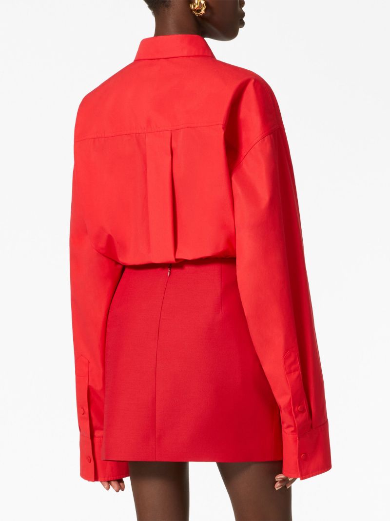 Red Long-sleeve Cotton Shirt