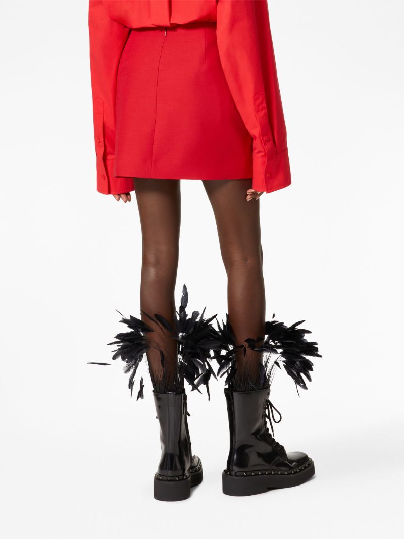 Red Bow-embellished Mini Skirt
