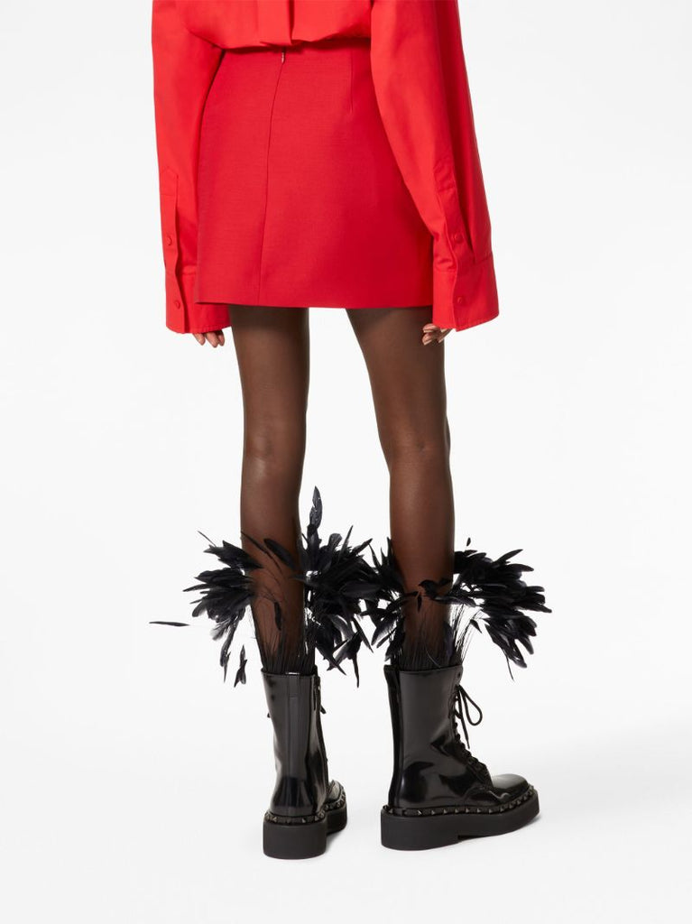 Red Bow-embellished Mini Skirt