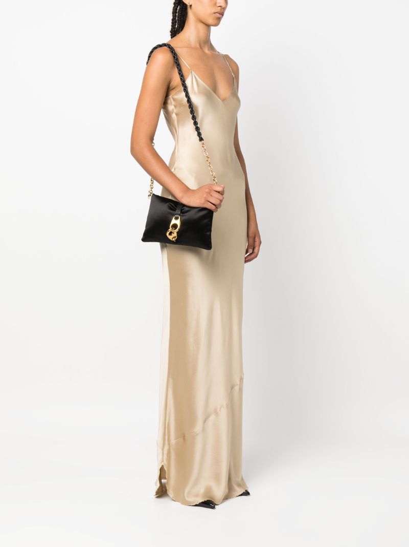 Black Carine Small Silk Cross Body Bag