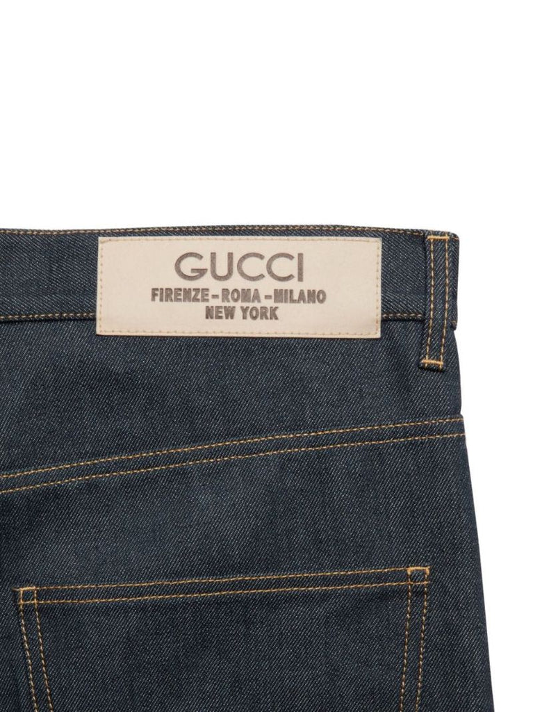 Blue Mid-rise Wide Jeans