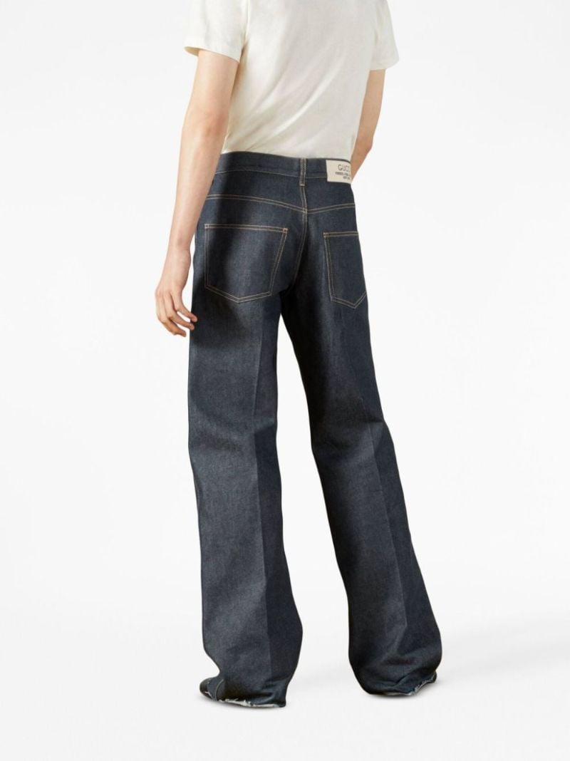 Blue Mid-rise Wide Jeans