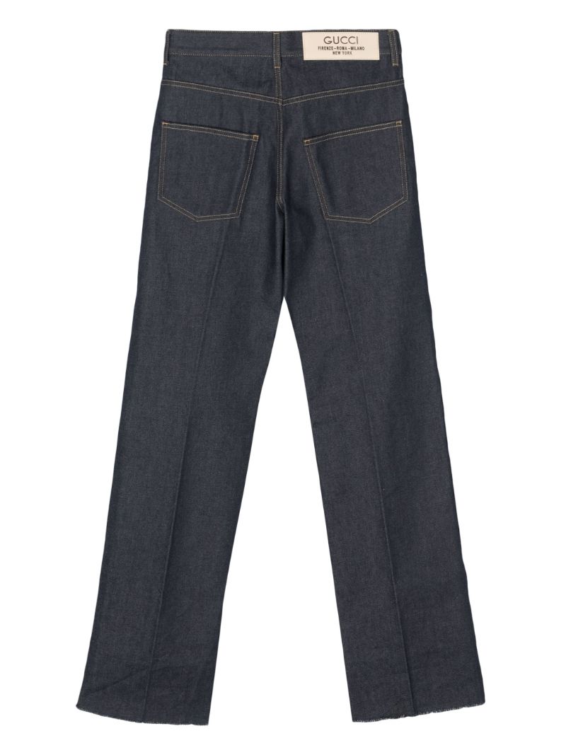 Blue Mid-rise Wide Jeans