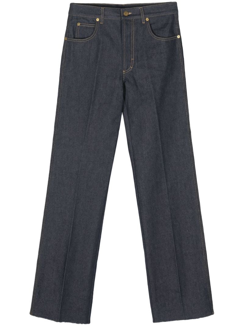 Blue Mid-rise Wide Jeans