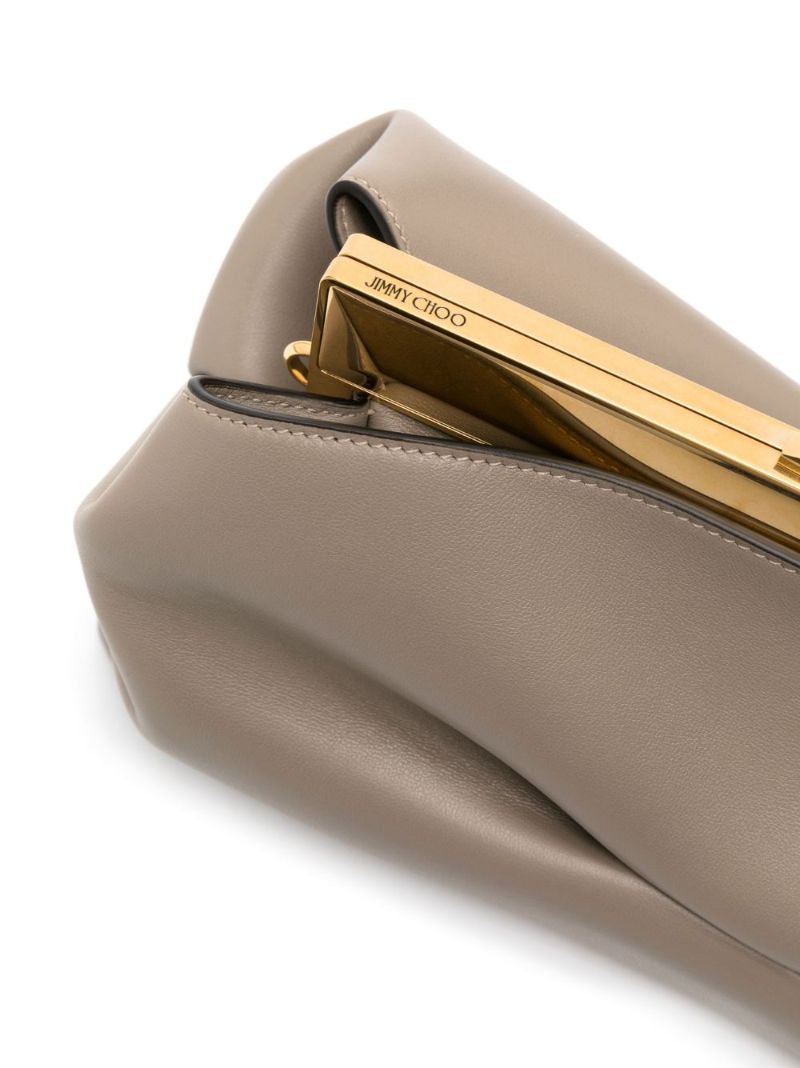 Brown Diamond Frame Leather Clutch