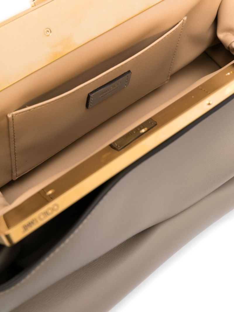 Brown Diamond Frame Leather Clutch