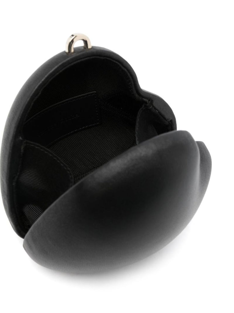 Black Heart Leather Mini Bag