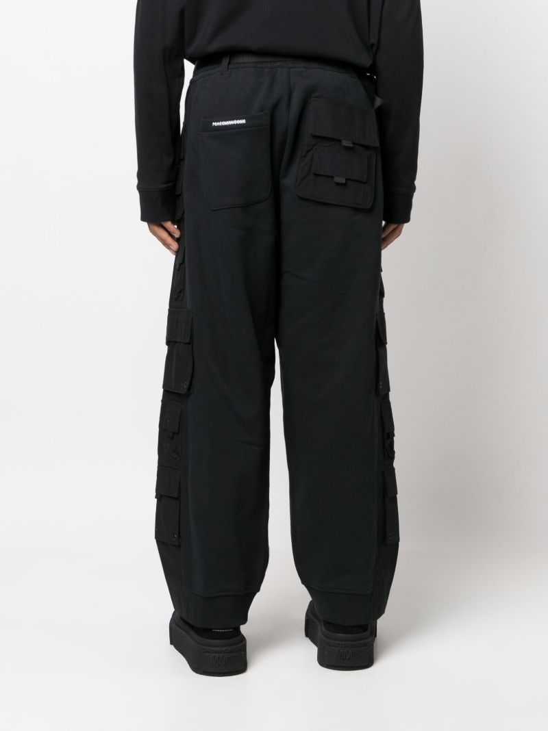 X Peaceminusone Black Straight Leg Cargo Trousers