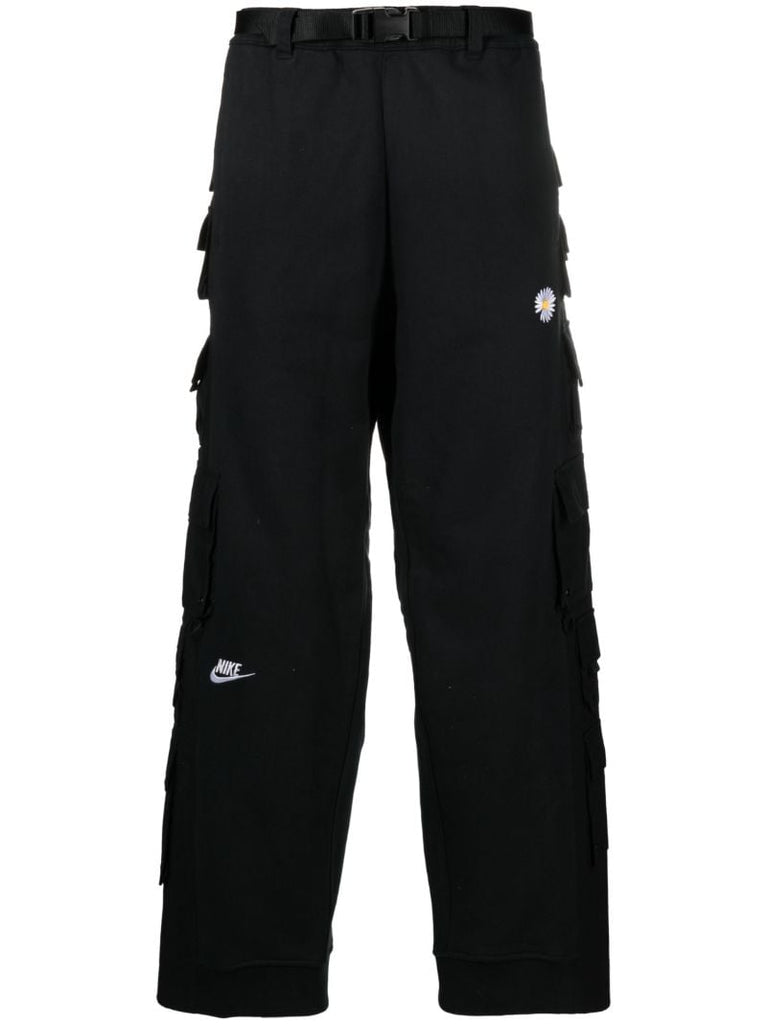 X Peaceminusone Black Straight Leg Cargo Trousers