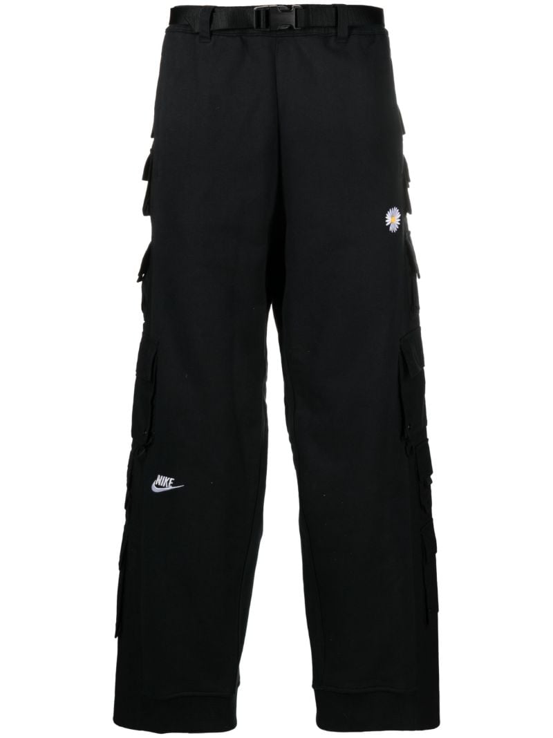 X Peaceminusone Black Straight Leg Cargo Trousers