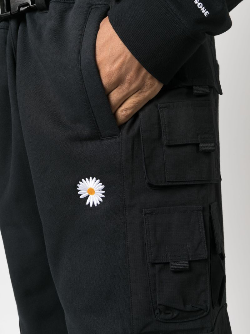 X Peaceminusone Black Straight Leg Cargo Trousers