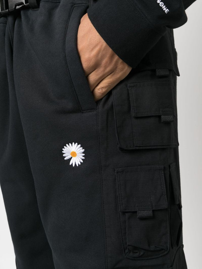 X Peaceminusone Black Straight Leg Cargo Trousers