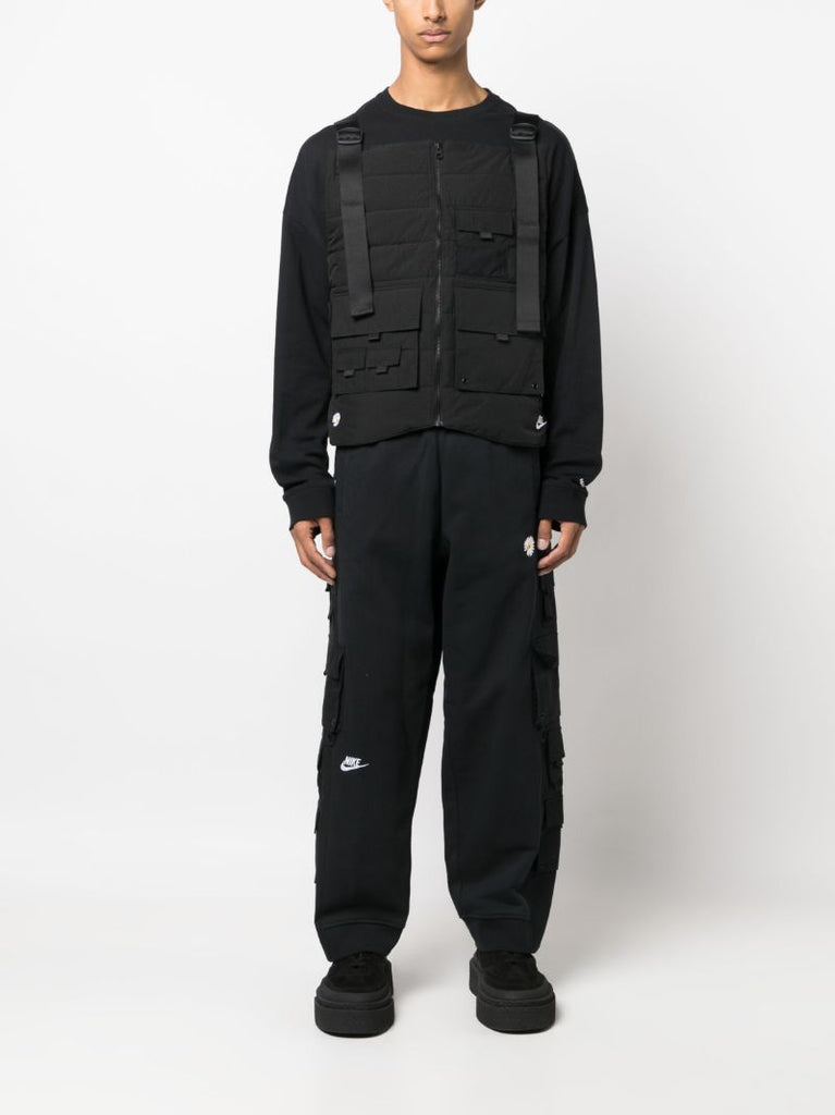 X Peaceminusone Black Straight Leg Cargo Trousers