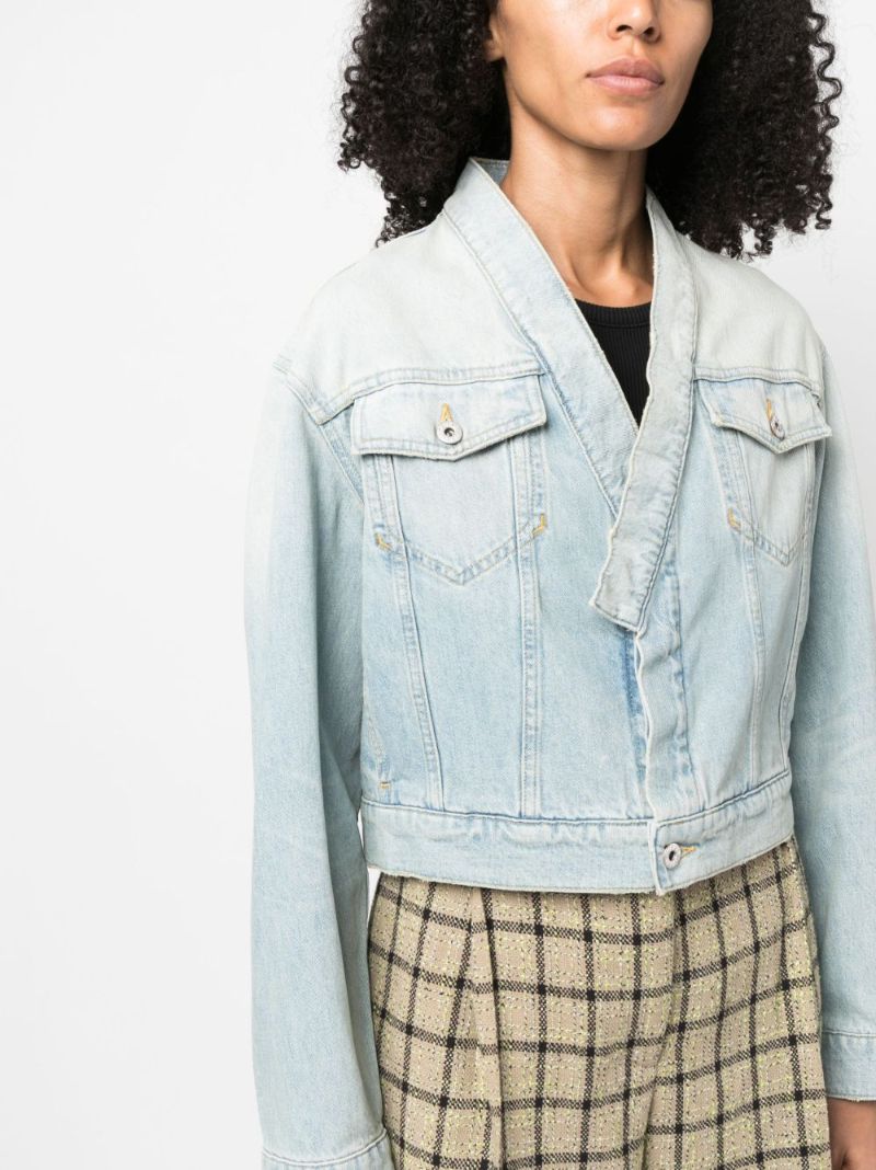 Blue V-neck Japanese Denim Jacket