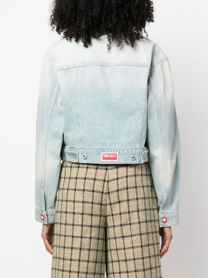 Blue V-neck Japanese Denim Jacket