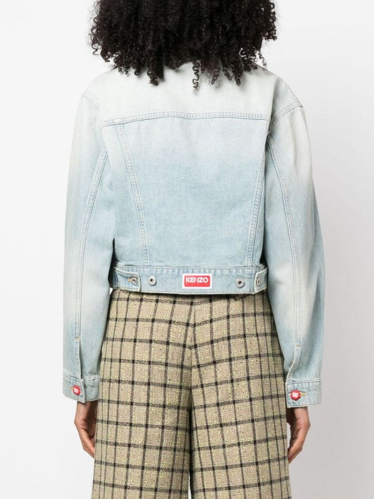 Blue V-neck Japanese Denim Jacket