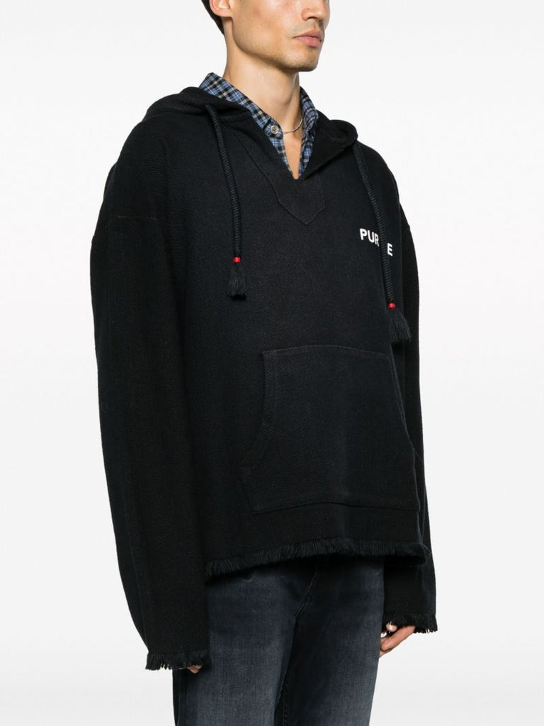 Black Beach Cotton Hoodie