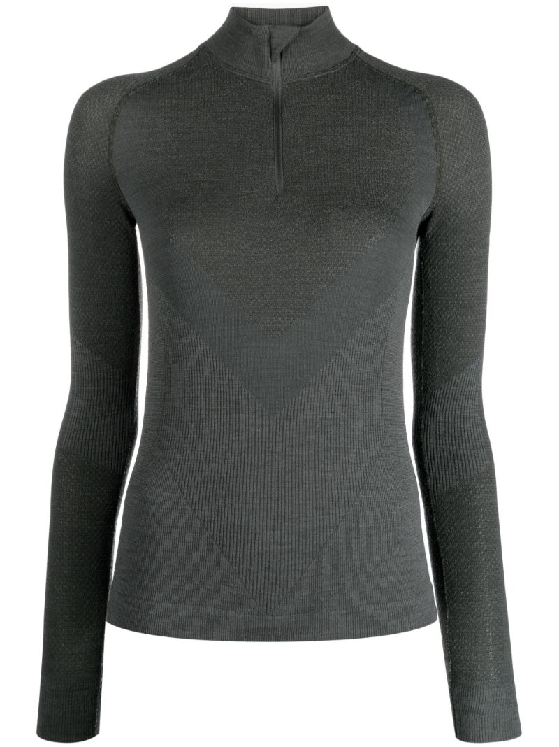 Green Racer Zip-up Top