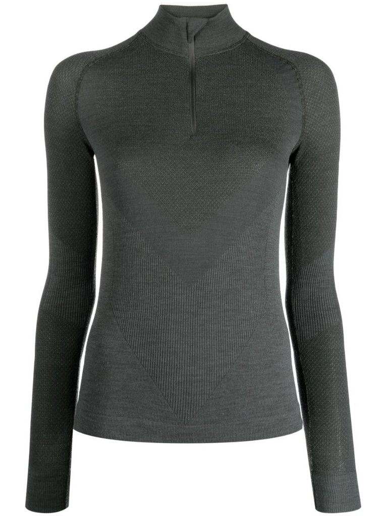 Green Racer Zip-up Top