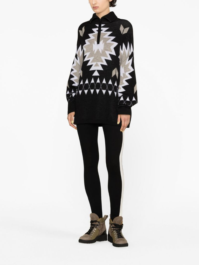 Black Haldi Intarsia Sweater