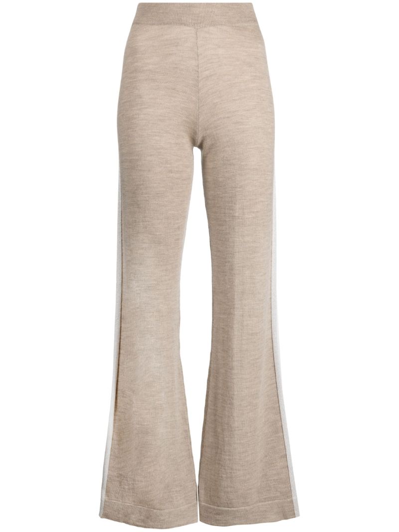 Neutral Geilo Side-stripe Flared Trousers