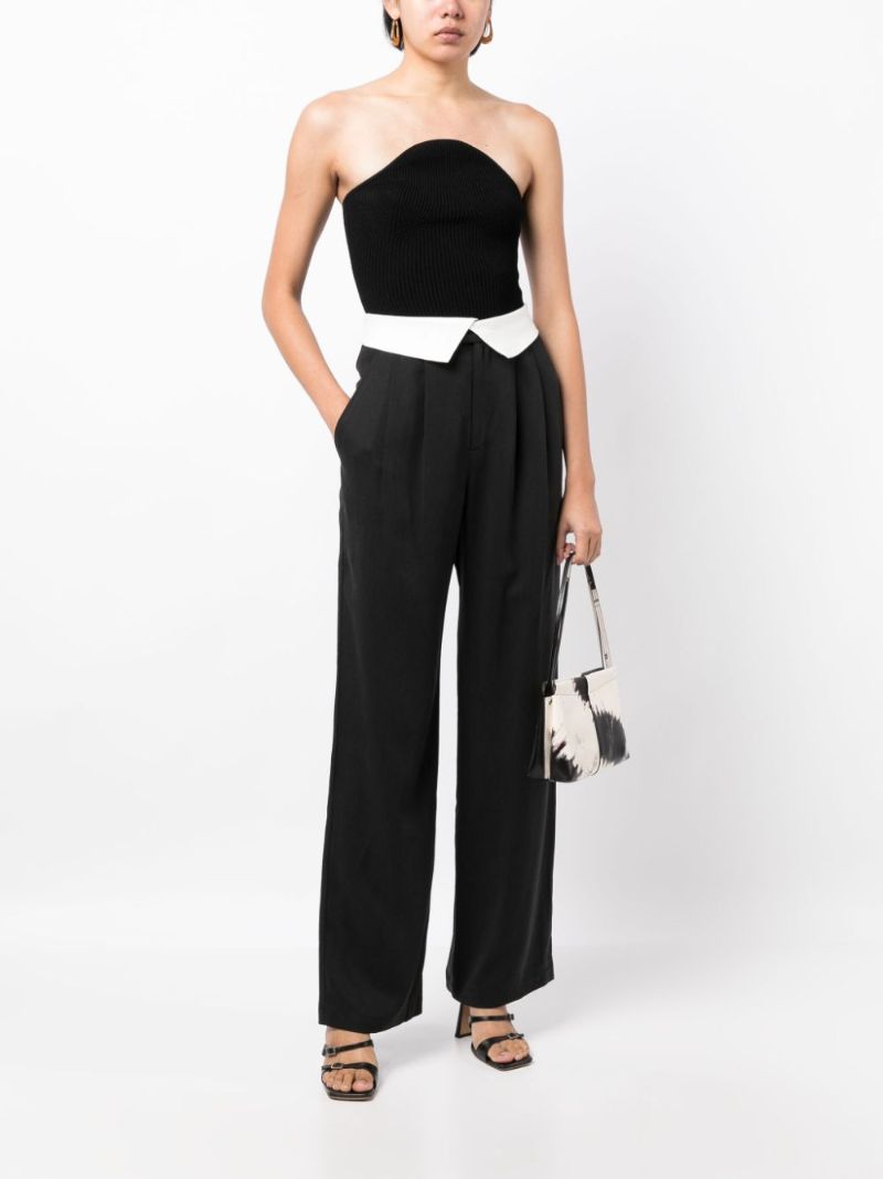 Black Straight-leg Tailored Trousers